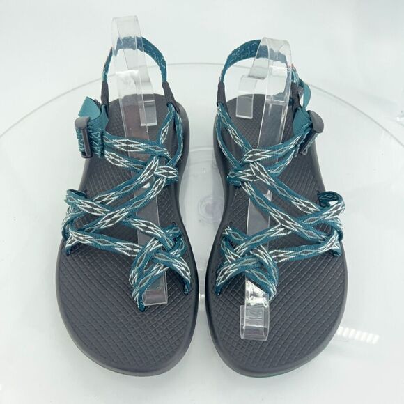 Chaco Women ZX/2 Sandal Size 10 Outdoor Hike Teal Strappy Thong Adjustable Shoe - Picture 5 of 14